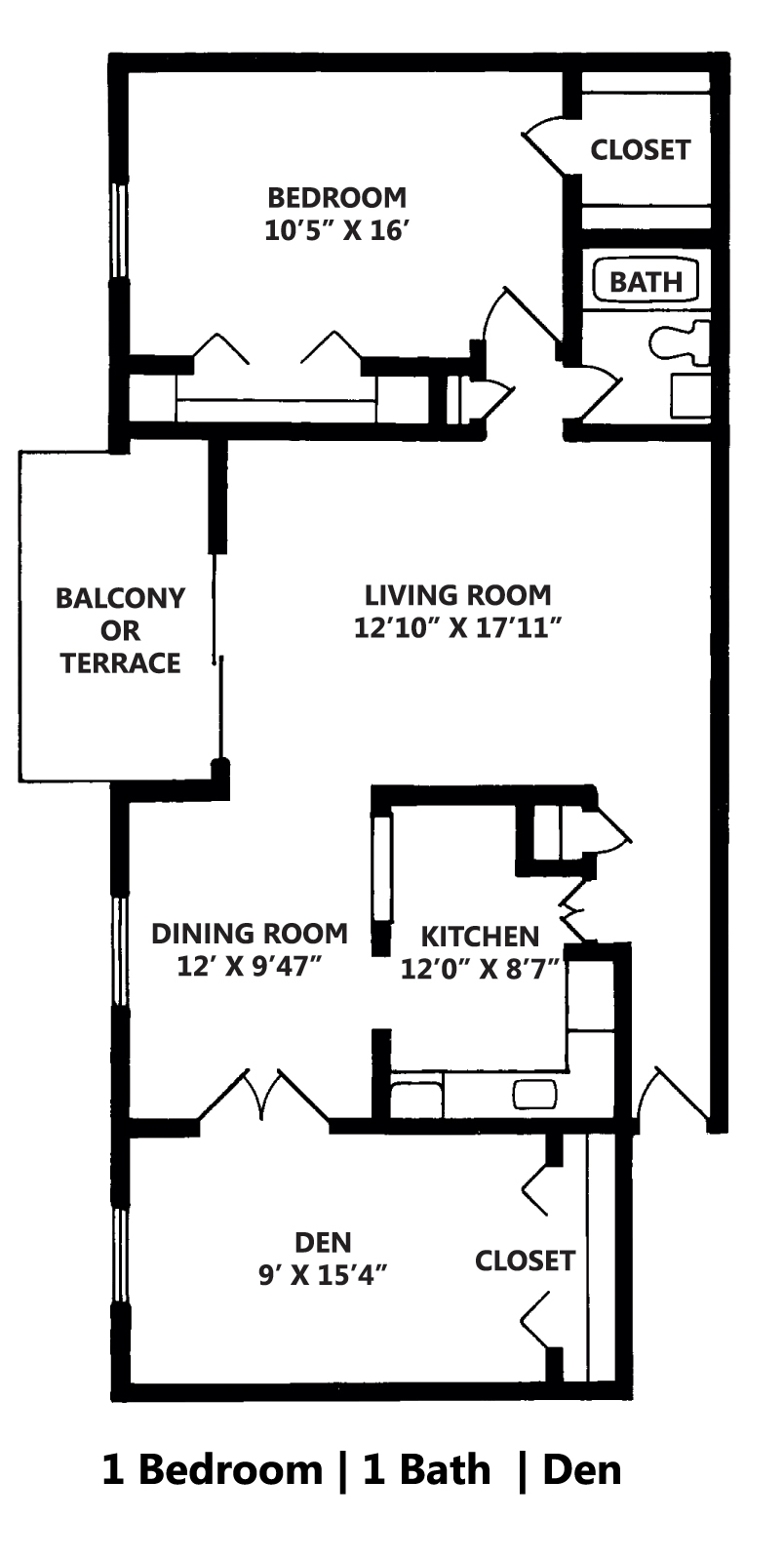 One Bedroom, One Bath Mays Chapel Apartments